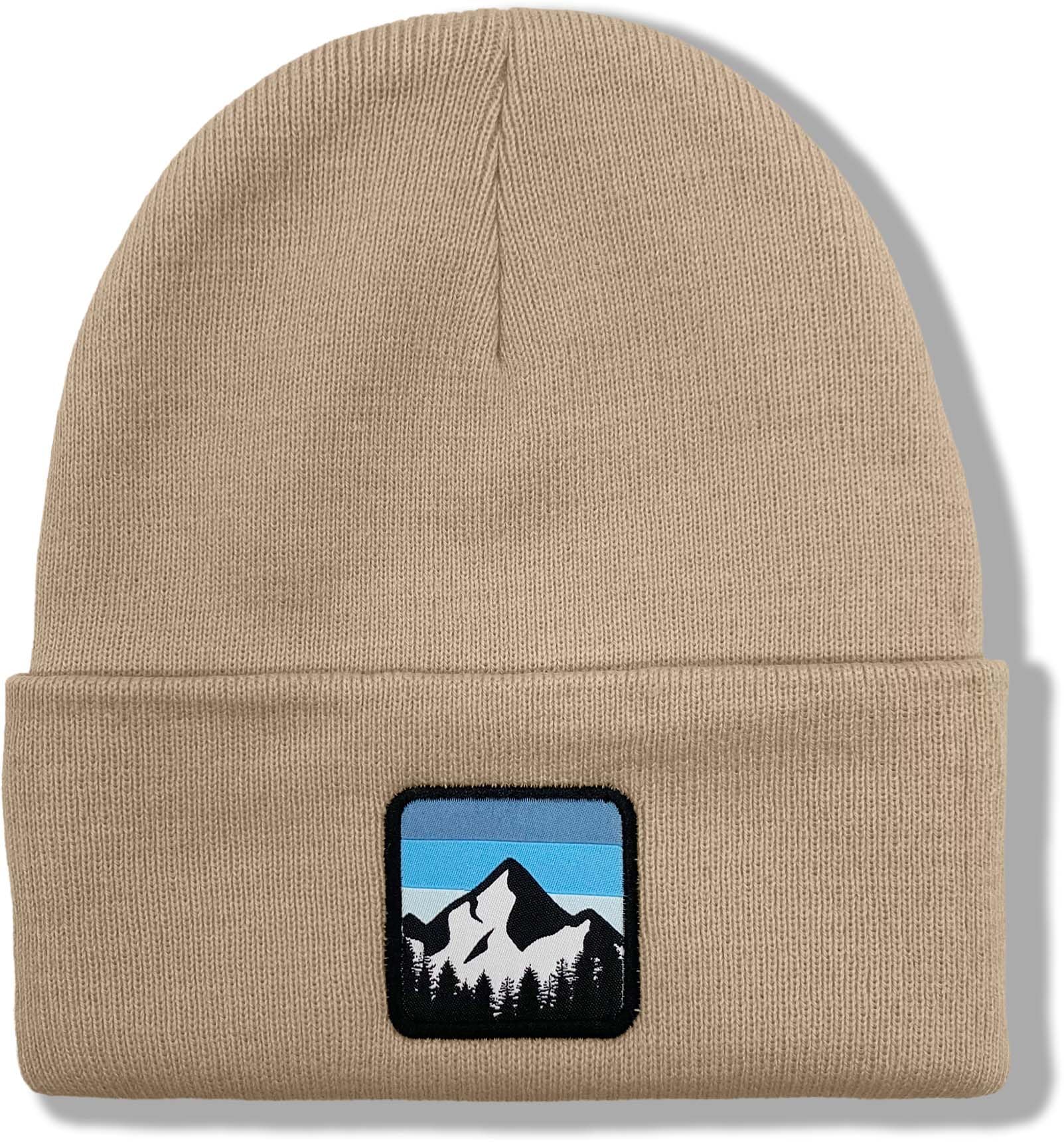 Boticci Winter Beanie Hats for Men Women - Mountain Style Knit Cuffed Beanie Skull Cap Outdoor Daily Wear