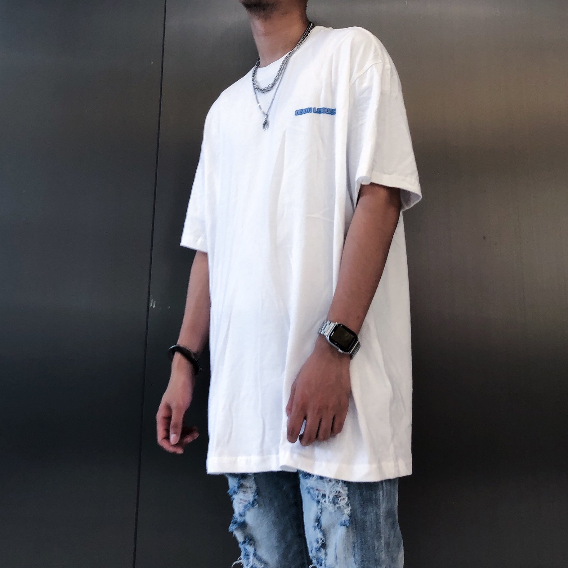 Drift Skull Print Oversized T-Shirt for Men
