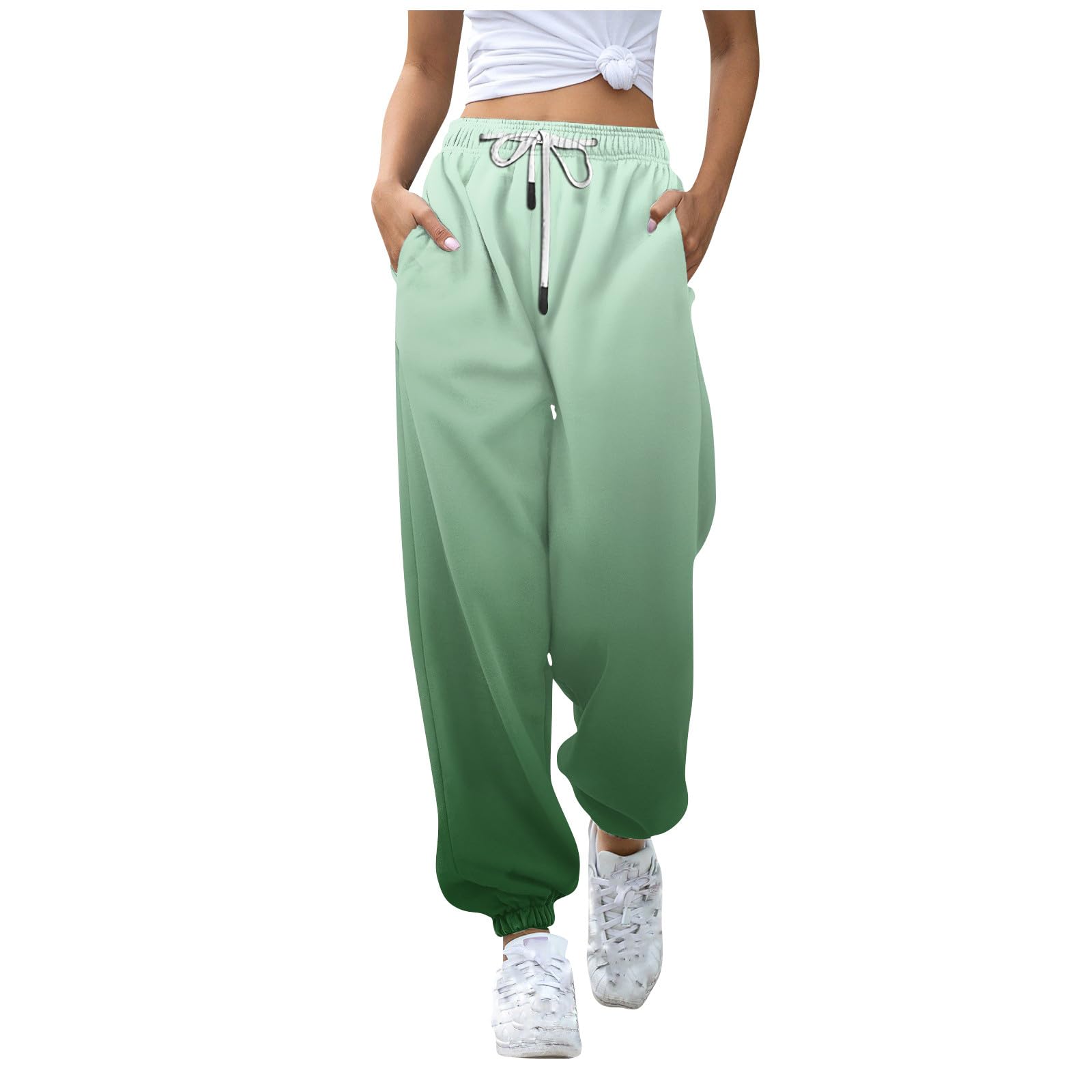 Generic Women Sweatpants for Girls Teen Active Petite Joggers Streetwear Fleece Lined Straight Leg Pants Activewear with Pockets 2024 Tall Trendy Bottoms Workout Clothes for Women Khaki X-Large