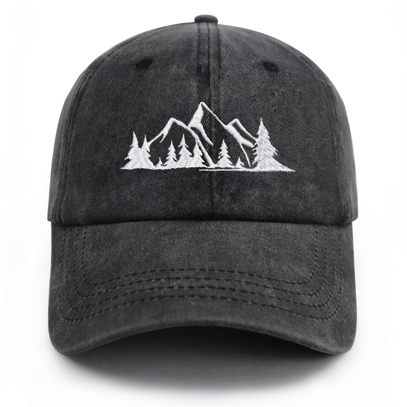 Mountain Hat for Men Women Funny Adjustable Mountain Baseball Cap Embroidered Cotton Hiking Camping Explore Outdoor Cap Mountain Dad Hat
