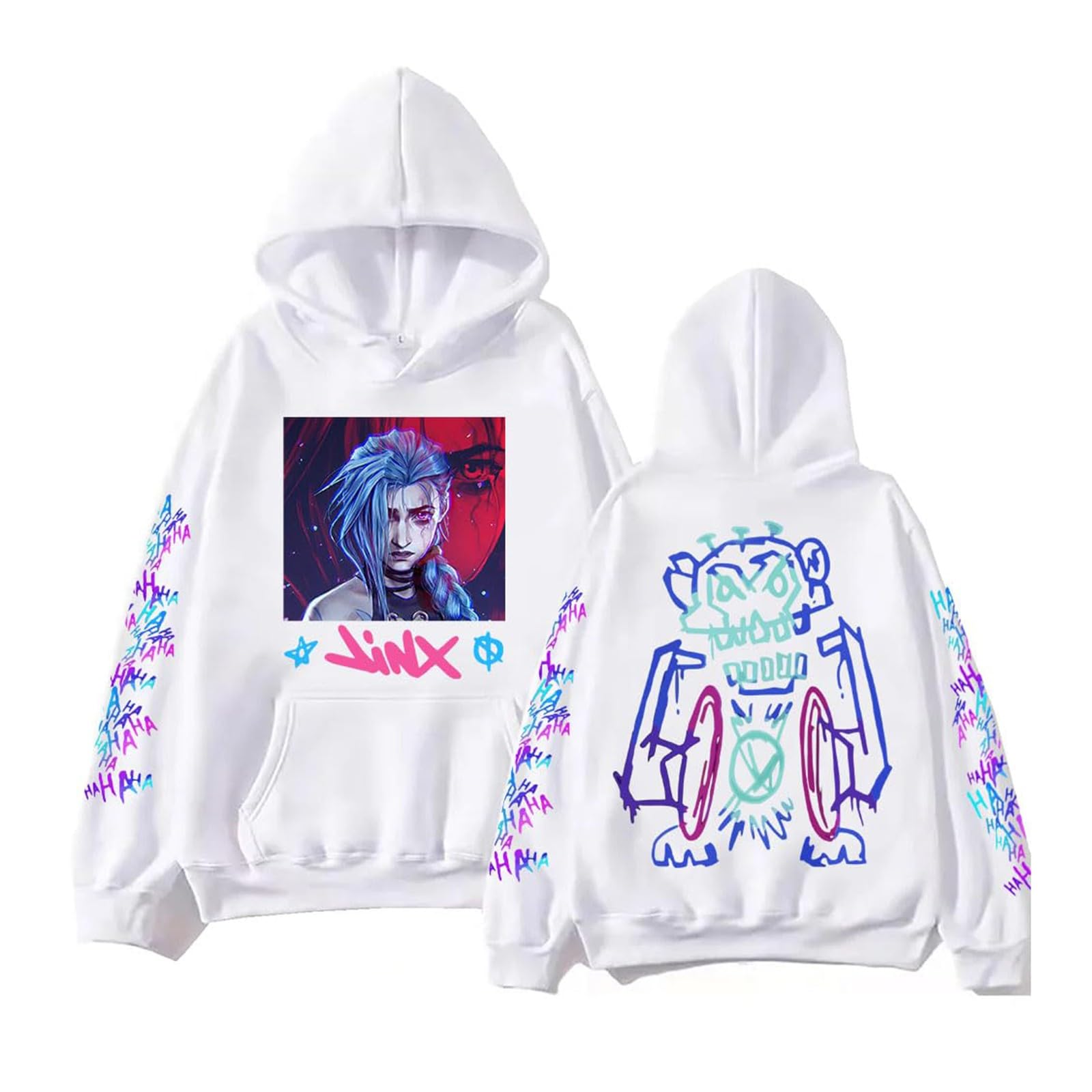 Arcane-Jinxs Hoodie Unisex Oversized Long Sleeve Sweatshirts with Pocket Casual Trendy Streetwear Y2K Clothes
