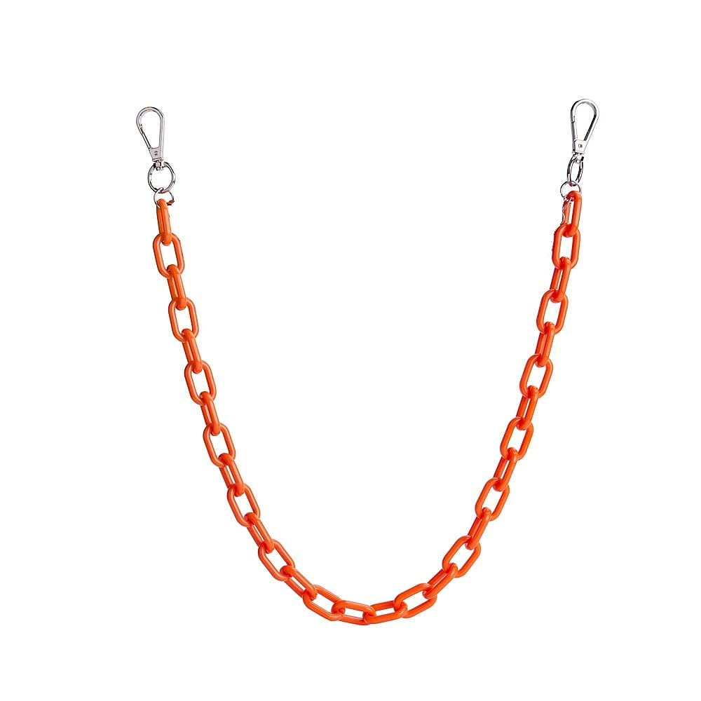 Neon Resin Chunky Hip Hop Jeans Chain Body Chain Punk Goth for Women Men Acrylic Link Chain for Women Thick Keychains Belt Waist Chains body Accessory for Girls-orange