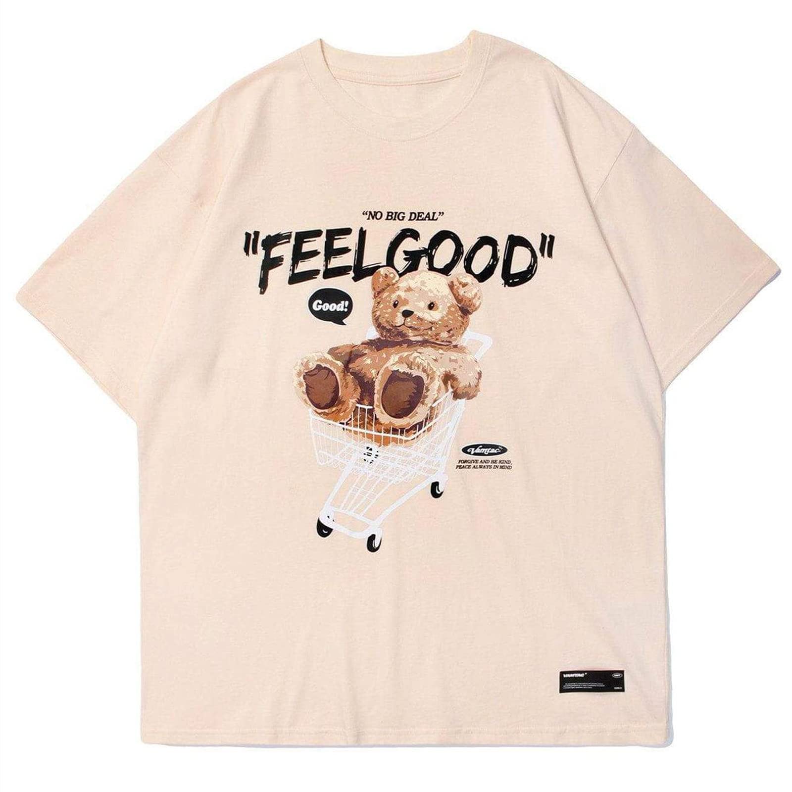 Vamtac Mens Oversized Bear Graphic Tees Harajuku Shirt Casual Summer Tops Streetwear Aesthetic T-Shirt Unisex