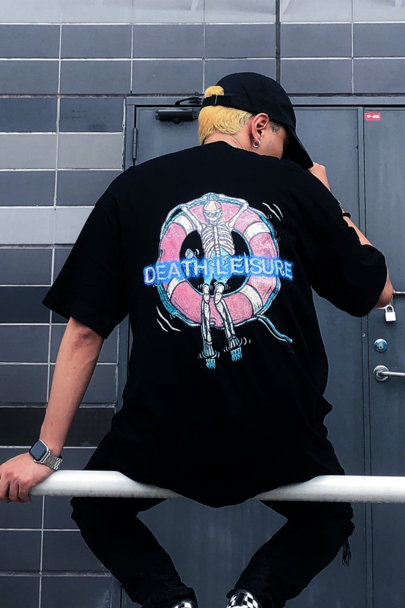 Drift Skull Print Oversized T-Shirt for Men